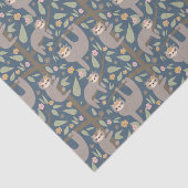 Cute Floral Sloth Pattern Tissuepapier (Detail)