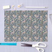 Cute Floral Sloth Pattern Tissuepapier (Craft)