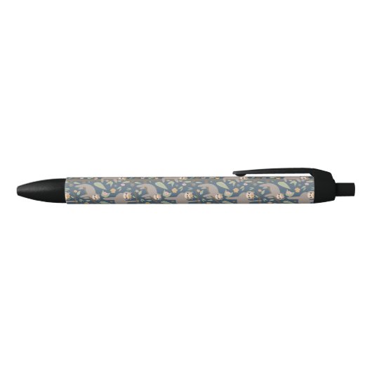 Cute Floral Sloth Pattern Zwarte Inkt Pen (Bovenkant)