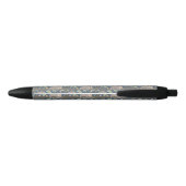 Cute Floral Sloth Pattern Zwarte Inkt Pen (Achterkant)