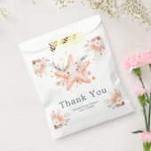 Cute Floral Starfish Baby Shower Bedankzakje (Gezegeld)