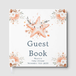 Cute Floral Starfish Baby Shower Gastenboek