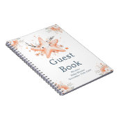 Cute Floral Starfish Baby Shower Guest Book Notitieboek (Rechterzijde)