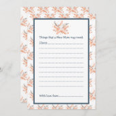 Cute Floral Starfish Baby Shower Kaart (Voorkant / Achterkant)