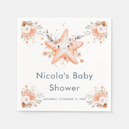 Cute Floral Starfish Baby Shower Servet