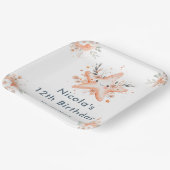 Cute Floral Starfish Birthday Party Papieren Bordje (Gebogen)