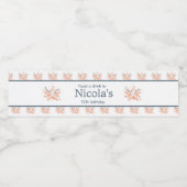 Cute Floral Starfish Birthday Party Waterfles Etiket (Enkel label)