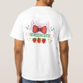 Cute Floral Strawberry "Tearcher" Teacher Appreci T-shirt (Achterkant)