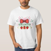 Cute Floral Strawberry "Tearcher" Teacher Appreci T-shirt (Voorkant)