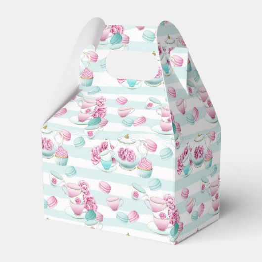 Cute floral tea party gunstige box bedankdoosjes (Voorkant Zijde)