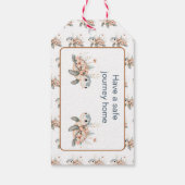 Cute Floral Turtle Baby Shower Cadeaulabel (Achterkant)