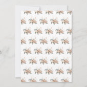 Cute Floral Turtle Baby Shower Kaart (Achterkant)