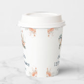 Cute Floral Turtle Birthday Party Papieren Bekers (Links)