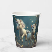 Cute floral Unicorns vliegend klein pony Cu Papieren Bekers (Achterkant)