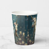 Cute floral Unicorns vliegend klein pony Cu Papieren Bekers (Rechts)