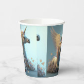 Cute floral Unicorns vliegend klein pony Cu Papieren Bekers (Links)