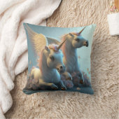 Cute floral Unicorns vliegend kleine pony Kussen (Deken)