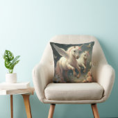 Cute floral Unicorns vliegend kleine pony Kussen (Stoel)