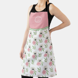 Cute Floral Uw Logo hier Schort