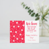 Cute Floral Valentijns Briefkaart (Staand voorkant)