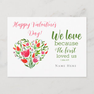 Cute Floral Valentijns Briefkaart