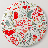 Cute Floral Valentijns  Design Ronde Button 6,0 Cm (Voorkant)