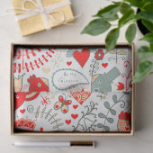 Cute Floral Valentijns  Design Tissuepapier (Geschenk)
