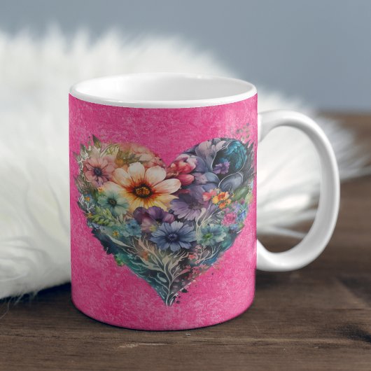 Cute Floral Valentijnsdag Persoonlijke koffie Mok