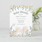 Cute Floral Waterverf Baby shower Kaart (Staand voorkant)