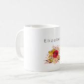 Cute Floral Waterverf Bouquet gepersonaliseerd Koffiemok (Voorkant links)