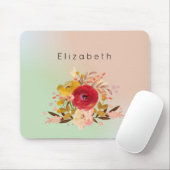 Cute Floral Waterverf Bouquet gepersonaliseerd Muismat (Met muis)