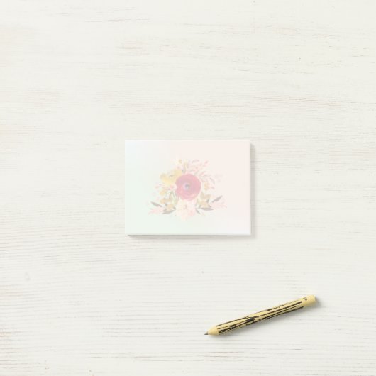 Cute Floral Waterverf Bouquet Post-it® Notes (Op bureau)