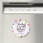 Cute Floral Waterverf leraar waardering Magneet (Insitu (Vaatwasser))