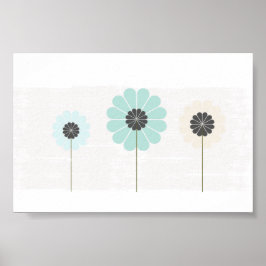 Cute Floral Wedding Baby Nursery Poster
