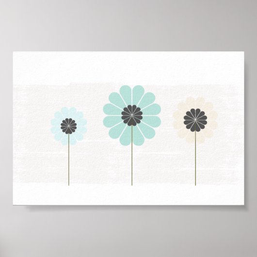 Cute Floral Wedding Baby Nursery Poster (Voorkant)