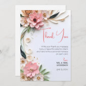 Cute Floral Wedding Lijst Abstract Paper Quilling Bedankkaart (Voorkant / Achterkant)