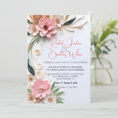 Cute Floral Wedding Lijst Abstract Paper Quilling Kaart (Staand voorkant)