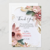 Cute Floral Wedding Lijst Paper Quilling Bedankkaart (Voorkant / Achterkant)