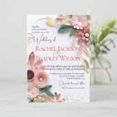 Cute Floral Wedding Lijst Paper Quilling Kaart (Staand voorkant)