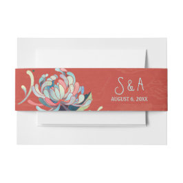 Cute Floral Wedding Monogrammen Uitnodigingen Wikkel