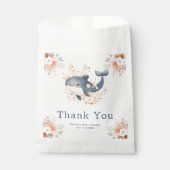 Cute Floral Whale Baby Shower Bedankzakje (Voorkant)