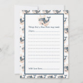 Cute Floral Whale Baby Shower Kaart (Voorkant)