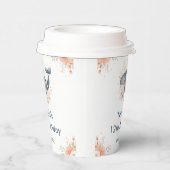 Cute Floral Whale Birthday Party Papieren Bekers (Rechts)