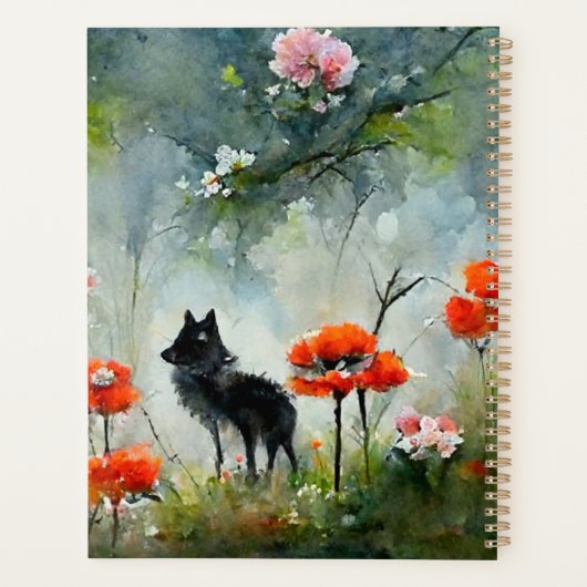 Cute floral wild animal planner (Achterkant)