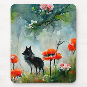 Cute floral Wilde Animal Muismat