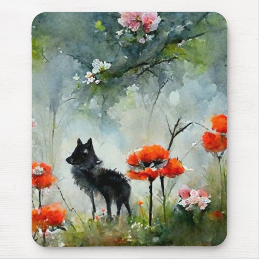 Cute floral Wilde Animal Muismat (Voorkant)