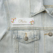 Cute Floral Wood Name Tag (In situ)