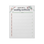 Cute Floral Workout Planner Notitieblok (Linkerzijde)