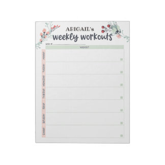 Cute Floral Workout Planner Notitieblok