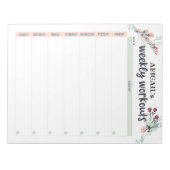 Cute Floral Workout Planner Notitieblok (Voorkant)
